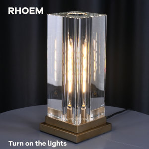 <span class=keywords><strong>Lampe</strong></span> de table carrée RHOEM RH Savile, <span class=keywords><strong>lampe</strong></span> de table en cristal pour chambre à coucher, <span class=keywords><strong>lampe</strong></span> de chevet, éclairage de luxe, décoration de la maison - Product Image 4