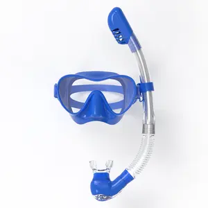 新款高品质潜水面罩套装钢化玻璃镜片浮潜潜水面罩套装带浮潜管