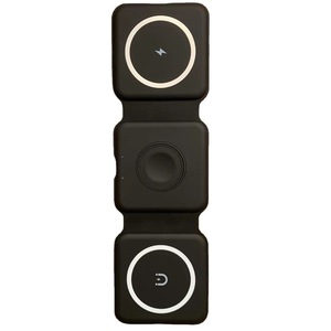 15W Có Thể Gập Lại Từ PU Da 3-Trong-1 Thông Minh Sạc Không Dây Điện Thoại Di Động & Đồng Hồ USB Giao Diện Đầu Vào Thông Minh Thị Trường Quà Tặng - Product Image 3