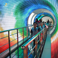 Projection vidéo immersive en 3D sur tunnel |   360 °   Système de projection holographique murale et au sol pour une expérience tunnel
