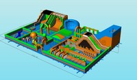 Structure gonflable commerciale en PVC avec certification CE, couleur personnalisée pour les aires de jeux et les parcs à thème, pour enfants et adultes