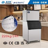 Machine à glaçons demi-carrés 220 kg/24h, refroidie par eau, JINGBAIYU, fabricant direct d'usine, vente en gros, machine à glaçons pour salon de thé
