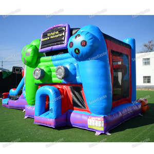 Castillo Inflable Combinado con Toboganes <span class=keywords><strong>de</strong></span> Agua Dobles, con Diseño <span class=keywords><strong>de</strong></span> Consola <span class=keywords><strong>de</strong></span> Videojuegos, para <span class=keywords><strong>Alquiler</strong></span> <span class=keywords><strong>en</strong></span> Carnavales - Product Image 4