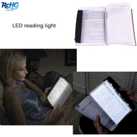 Lampe de lecture à LED avec corps bleu et blanc, pince flexible pour une utilisation en intérieur dans le salon