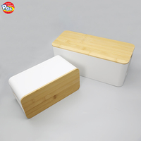 Prodigy COB01 bureau multiprise gestion boîte de rangement conteneur câble organisateur avec couvercle en bambou