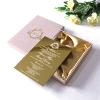Boîte d'invitation de mariage musulmane de luxe, boîte cadeau en velours avec doublure en satin, carte d'invitation en acrylique avec dorure à chaud, papeterie de mariage islamique