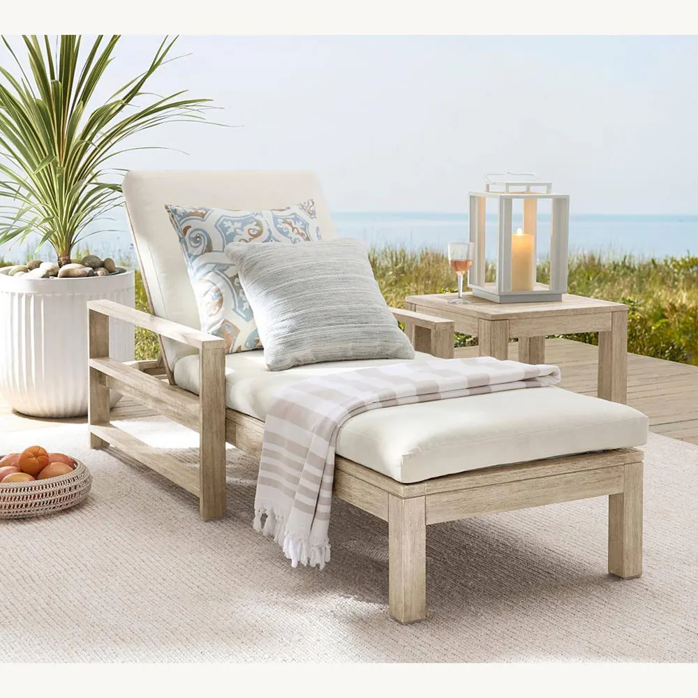 Terrazza Teak mobili Hotel di lusso esterno spiaggia all'aperto cortile giardino a bordo piscina cuscini impermeabili poltrona lettino prendisole