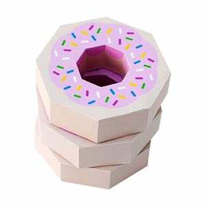 Mini Donut Packaging Box Logo Papel de arte impreso para Sugar Baby Food con relieve y laminación mate/brillante - Product Image 2