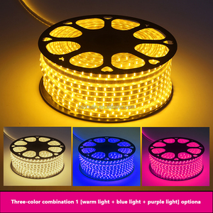 220V SMD 5730 <span class=keywords><strong>LED</strong></span> bande lumineuse 72 120 <span class=keywords><strong>LED</strong></span> extérieur étanche IP67 PVC corps trois couleurs éclairage <span class=keywords><strong>Led</strong></span> bande avec télécommande IR - Product Image 3