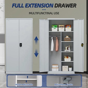 Armadietto Guardaroba Robusto in Metallo d'Acciaio dal Design Moderno con Asta Appendiabiti e Serratura per Dipendenti, Sala da Pranzo, Soggiorno - Product Image 3