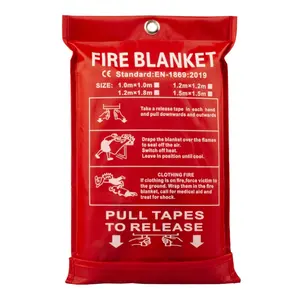 1m X 1m Flame Retardant Safety Fireproof Fiberglass Emergency Fire Suppression Blanket For Home Kitchen
