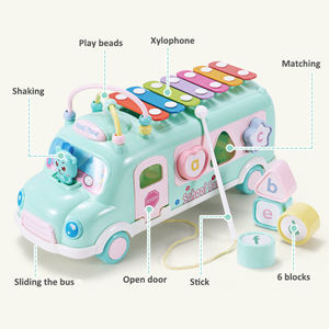 <span class=keywords><strong>Puzzle</strong></span> a forma di xilofono giocattoli sensoriali musicali educativi per bambini scuola Bus xilofono giocattolo per bambini 1-3 - Product Image 5