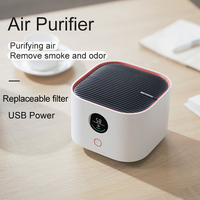 Purificateur d'air de bureau avec écran LED intelligent pour éliminer les odeurs, la poussière, la fumée, le filtre Hepa, table de chargement USB, mini purificateurs d'air portables