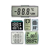 Modul LCD 7 Segmen dengan Lampu Latar Metalpin 7 Digit Ukuran Khusus untuk Psikrometer Digital Sling