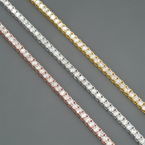 LY 925 <b>Silver</b> Moissanite Tennis <b>Bangle</b> <b>Bracelet</b> Oval Cut Sparkling Luxury GRA Certified Unisex Party Wear 18K/Rose Gold/Rhodium - Product Image 1