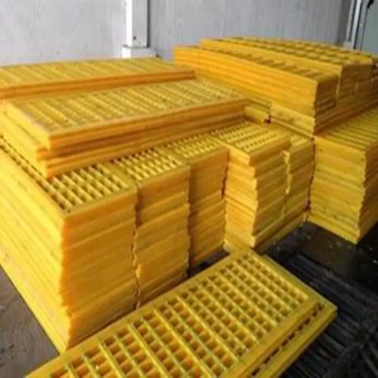 Heavy Duty Polyurethane Rung Khử Nước Màn Hình Panel Cho Tuyến Tính Rung Sàng Pu Polyurethane Sàng Tấm