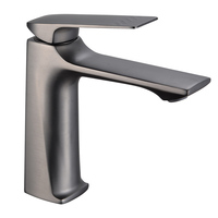 Robinet de lavabo moderne à poser sur le comptoir, noir mat, mitigeur monocommande eau chaude et froide