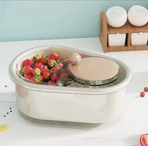 Tuyệt vời tay miễn phí đa chức năng trái cây và rau máy giặt Scrubber Spinner nhựa - Product Image 3