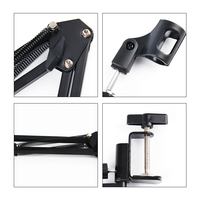Support de microphone cantilever en fer, bras pliable réglable pour diffusion en direct sur ordinateur et enregistrement en studio