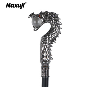 <span class=keywords><strong>Canne</strong></span> de randonnée de luxe en alliage avec tête de dragon et boule de cristal, embout en caoutchouc - Product Image 3