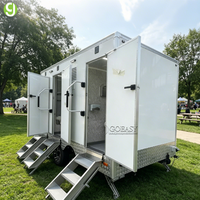 Goeasy Custom Luxury 2 Stall 8 Stall Restroom Trailers 3-Station Mobile Toilet Trailer Portable VIP Restroom for Sale