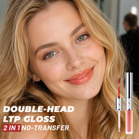 Gloss à lèvres double embout 5 teintes fini mat effet miroir, anti-transfert, longue tenue 8H, enrichi en vitamine E pour marque privée