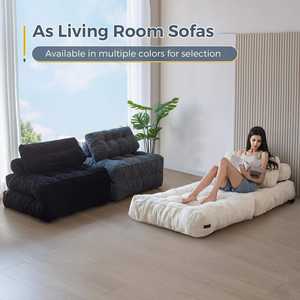 Sillón Cama Plegable <span class=keywords><strong>de</strong></span> Espuma Completa <span class=keywords><strong>con</strong></span> Almohada, Sofá Cama Individual Convertible para Sala <span class=keywords><strong>de</strong></span> Estar, Colchón para Dormir en el Suelo - Product Image 3