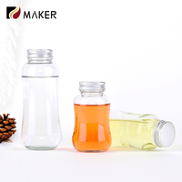 150ml 250ml vide clair en forme de gourde verre frais thé au lait yaourt eau froide boisson jus de fruits bouteille de boisson avec bouchon en aluminium