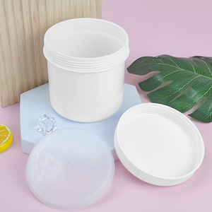 Contenitore di plastica rotondo bianco dell'animale domestico contenitore di plastica riutilizzabile del barattolo della polvere del detersivo 500g per il detersivo in polvere - Product Image 1