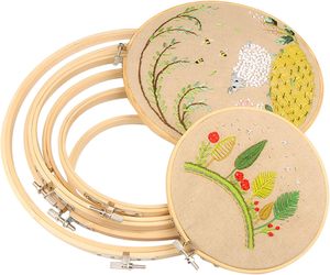 Kit d'outils d'artisanat pour broderie au point de croix DIY : Cerceaux en bambou personnalisés - Product Image 4