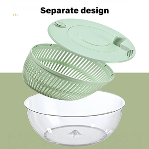 Kitchen Plastic Manual <b>Vegetable</b> Salad Spinner Rotary Handle Colander Draining and Slicer Chopper with 6 Blade for Cooking - Product Image 6