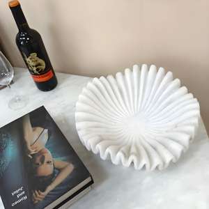 Assiette de fruits en marbre naturel créatif de style français, plateau de rangement de bureau de salon, présentation de fruits haut de gamme d'hôtel - Product Image 6