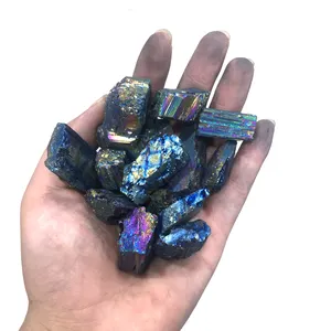 도매 민속 공예 천연 크리스탈 블랙 전기석 미네랄 표본 전기 바늘 같은 다채로운 블루 전기석
