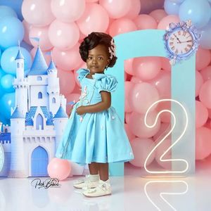 Abiti da ragazza di fiori con applicazioni blu per matrimonio abito da festa di compleanno per <span class=keywords><strong>bambina</strong></span> con perline abito da <span class=keywords><strong>bambina</strong></span> con foto da piccola - Product Image 4