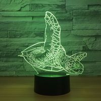Tortue 3D veilleuse tortues de mer LED coloré chambre lampe de chevet bébé dormir nuit lampe USB étrange lampe pour enfants cadeau
