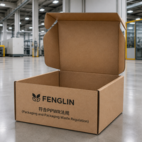Boîte d'expédition pliable en kraft recyclable conforme PPWR pour vêtements, fabriquée sur mesure par une usine d'impression certifiée FS*C