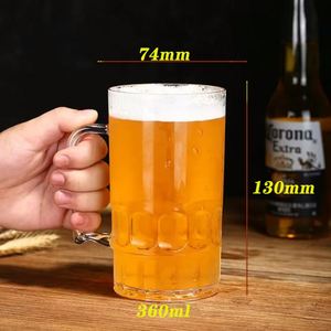 Jarra de Cerveza Reutilizable de 480 ml (16 oz), Estilo Alemán, Ecológica, Resistente, con Asa, Pared Gruesa, Logotipo Personalizado para Bar, Restaurante y Hogar - Product Image 3