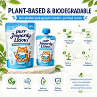 Pochette multi-couches haute barrière avec bec verseur pour aliments liquides pour animaux de compagnie, idéale pour la sauce et la soupe biologiques pour animaux