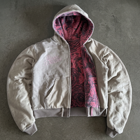 Sweat à capuche zippé 350 GSM 100 % coton avec broderie 3D, coupe oversize, style streetwear, épais, pour l'automne, personnalisable OEM ODM