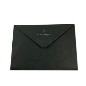 Custom Spot UV Gold Stamping Logo 350gsm 400gsm Black Card Kraft Paper <b>Envelope</b> Packaging School Office Business <b>Envelopes</b> Pack - Product Image 2