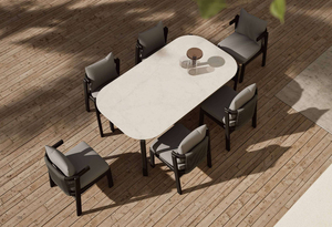 Meubles modernes minimalistes <span class=keywords><strong>de</strong></span> <span class=keywords><strong>haute</strong></span> qualité, magnifiques meubles d'extérieur en aluminium, ensemble <span class=keywords><strong>table</strong></span> et chaises pour <span class=keywords><strong>jardin</strong></span>, restaurant, terrasse - Product Image 4