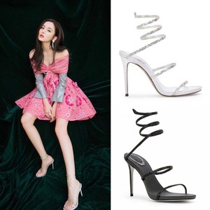 Sandalias Sexys con Plataforma Plateada, Versión Europea y Americana, con Tiras en el Tobillo, Tacones de Lujo a la Moda 2025 para Mujer - Product Image 4