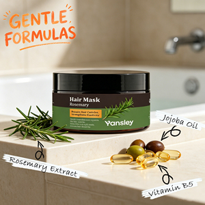 Après-shampoing hydratant et adoucissant à la kératine hydrolysée Yansley, essence de romarin et de gingembre, répare les dommages causés par la coloration à chaud - Product Image 2