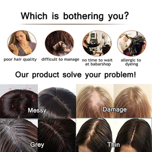 Topper de Cabello Humano Europeo de Alta Calidad con Base de Seda de 5x6.5'' en Color Rubio Claro, Aspecto Natural con Clips, para Mujeres con Alopecia - Product Image 6