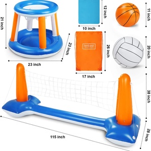 Juego de Redes Inflables de Baloncesto y Voleibol para Piscina, Diversión de Verano para Niños y Adultos - Product Image 1