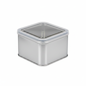 Square Tin Can 250 ml Baklava <b>Sweet</b> Treats <b>Box</b> 75 x 100 x 37 mm 0.25 lt Slip Lid - Product Image 2