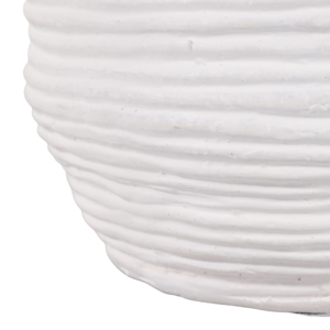 Vaso rotondo in ceramica bianco con design a coste per decorazioni per la casa, soggiorno, camera da letto, ufficio, esposizione su tavolo - Product Image 6