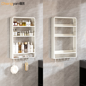 3 lớp hiện đại treo tường phòng tắm Kệ tiết kiệm không gian lưu trữ không thấm nước chủ sở hữu khăn cho phòng tắm vòi hoa sen Kệ nhựa - Product Image 1