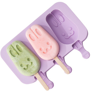 Molde de silicona de grado alimenticio con diseños de muñeco de nieve de dibujos animados, elipse y conejo, ecológico, reutilizable, apto para lavavajillas, para helado y paletas DIY - Product Image 2