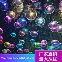 Lampe LED en fibre optique Méduse, lumière d'ambiance décorative colorée et changeante de couleur, pour extérieur, ciel étoilé, musée d'art, et tendance influenceur